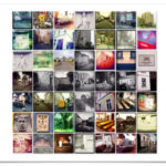 Bildcollage mit 49 quadratischen Bildern aus Bonn,verfremdete Straßenschnappschüsse.